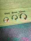 316 L Cerrahi Çelik Cancanlı Top 3mm x 8mm x 1.2mm Çelik Halka Piercing