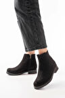 165-204 Siyah Süet Fermuarlı Günlük Kadın Bot