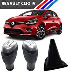 OTOZET Renault Clio 4 5 İleri Vites Topuzu Mat Krom Detaylı Ve Körüğü Takım