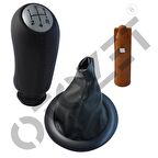 Otozet - Megane 2 Deri Vites Topuzu Mat Kapaklı Vites Körüğü Takım 