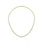 Oval Barlı Yeşil Beyaz Zincir Kolye ZKU105