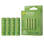 GP RECYKO 950 MAH AAA İNCE 4LÜ ŞARJLI KALEM PİL GP100AAAHCE-2EB4 (GPRHC103E001)