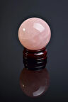 Pembe Kuvars Doğal Taş Standlı Küre