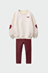 YENİ SEZON LOVE İŞLEMELİ SWEATSHIRT VE TAYT ALT ÜST TAKIM 