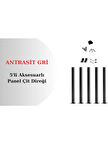 200 cm Panel Çit Direği Antrasit Gri Aksesuarlı (5 Adet)
