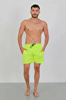 Erkek Fermuarlı Cepli Deniz Şortu Neon Yeşil
