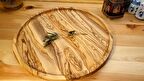 F&S WoodArt Zeytin ağacı doğal ahşap tepsi kahve sunumluk servis tabak 40 cm