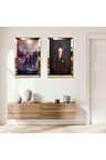 GOLD AYNALI PLEKSİ ÇERÇEVELİ ATATÜRK İKİLİ MDF TABLO SETİ