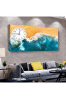 Okyanus Kenarı Manzara 100 X 50 Cm Saatli Kanvas Tablo