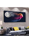 Renkli 100 X 50 Cm Saatli Kanvas Tablo
