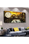 Zaman Taşıyıcı 100 X 50 Cm Saatli Kanvas Tablo