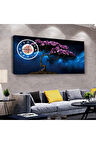 Gece Ağaç 100 X 50 Cm Saatli Kanvas Tablo