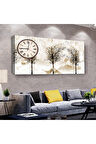 Sonbahar Ağaç 100 X 50 Cm Saatli Kanvas Tablo