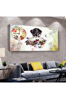 Kelebek Kadın 100 X 50 Cm Saatli Kanvas Tablo