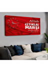 120x60 Saatli Istiklal Marşı Kanvas Tablo
