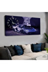 120x60 Saatli Spor Araba Kanvas Tablo
