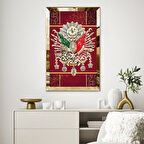 GOLD  AYNALI PLEKSİ ÇERÇEVELİ OSMANLI DEVLETİ ARMASI TABLO