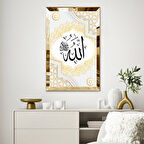 GOLD AYNALI PLEKSİ ÇERÇEVELİ ALLAH LAFZI DİNİ İSLAMİ TABLO