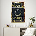 GOLD  AYNALI PLEKSİ ÇERÇEVELİ GOLD YAZILI AY YILDIZ TABLO