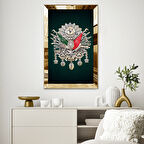 GOLD  AYNALI PLEKSİ ÇERÇEVELİ OSMANLI ARMASI TABLO