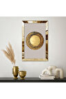 GOLD AYNALI PLEKSİ ÇERÇEVELİ BEYAZ ARKA PLANLI GOLD DAİRE GÖRSELİ TABLO