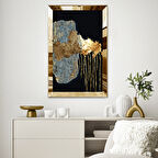 GOLD AYNALI PLEKSİ ÇERÇEVELİ MİNİMAL TARZDA ALTIN RENKLİ SOYUT TASARIM TABLOSU