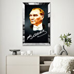 GÜMÜŞ  AYNALI PLEKSİ ÇERÇEVELİ ATATÜRK TABLO