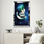 GÜMÜŞ  AYNALI PLEKSİ ÇERÇEVELİ HİLAL VE KURT TABLO