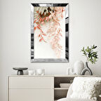 GÜMÜŞ AYNALI PLEKSİ ÇERÇEVELİ KÜÇÜK PEMBE YAPRAKLAR TABLOSU