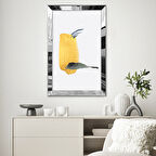 GÜMÜŞ AYNALI PLEKSİ ÇERÇEVELİ ALTIN VE SİYAH MİNİMAL SOYUT ŞEKİLLER TABLOSU