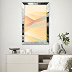 GÜMÜŞ AYNALI PLEKSİ ÇERÇEVELİ RENKLİ SOYUT DALGALAR TABLOSU