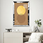 GÜMÜŞ AYNALI PLEKSİ ÇERÇEVELİ SOYUT TARZDA GÜNEŞ'İN GÖLGESİ TABLOSU