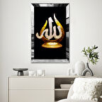 GÜMÜŞ AYNALI PLEKSİ ÇERÇEVELİ ARAPÇA DİNİ ALLAH LAFZI TABLOSU