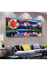 Doğa Manzara 120 X 60 Saatli Kanvas Tablo