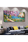 Manzara 120 X 60 Saatli Kanvas Tablo