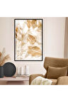 Gümüş Metal Çerçeveli Gold Yaprak Tema Kırılmaz Cam Tablo