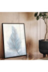 Siyah Metal Çerçeveli Beyaz Kuş Tüyü Kırılmaz Cam Tablo
