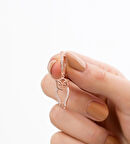 925 Ayar Gümüş Zirkon Taşlı Baykuş Halka Küpe