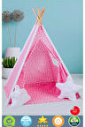 Taşınabilir Organik Pamuklu Kumaş Kızılderili Çocuk Oyun Alanı Çadırı Kız Erkek Egitici Oyuncaklar