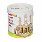 Eğitici Oyuncak CS-8831 Natural Ahşap Blok Seti 100 Parça -Chiva Kız Erkek Çocuk Eğitici Eğitici