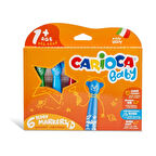 Eğlenceli Oyuncak Carioca Teddy Jumbo Keçeli Boya Kalemi 6'lı Kız Erkek Çocuk Eğitici Eğitici Oyun