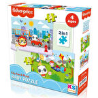Eğlenceli Oyuncak Fisher Price Baby City Fun & Picnic 2’si 1 Arada Puzzle Kız Erkek Çocuk Eğitici