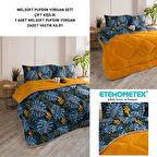 ETE HOMETEX ÇİFT KİŞİLİK LÜX WELSOFT YORGAN SETİ 195X215CM MONESTERA HARDAL 8696474231954