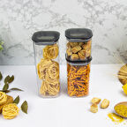 2 Adet 3'lü Sızdırmaz Kapaklı Vakumlu Kare Erzak Saklama Kabı Seti 6 Parça