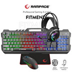 Rampage Fitment Gaming Set ( Klavye Mouse Kulaklık Mousepad )