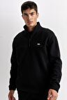 DeFacto Relax Fit Dik Yaka Fermuarlı Polar Sweatshirt D2348AX24AUBK81
