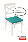 XPERMATE Fermuarlı Sandalye Minderi Su İtici Kumaş 40x40 cm Sünger Sandalye Minderi Bağcıklı Turkuaz