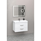 MARİA 80 CM BANYO DOLABI LED MERCEK AYNALI BEYAZ - BOY DOLAP HARİÇ