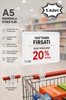 5 Adet - A5 Mandallı Etiketlik | Fiyatlık Sepet Raf Askılık Fiyat Etiketi Çerçeveli Market Mağaza