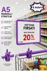 5 Adet - A5 Mandallı Etiketlik | Fiyatlık Sepet Raf Askılık Fiyat Etiketi Çerçeveli Market Mağaza Mor